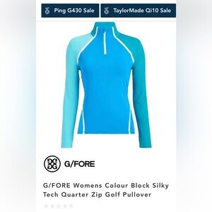 G/FORE Women's Color Block Silky Tech Quarter Zip Pullover (NWT)